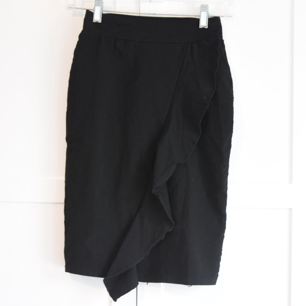 Pencil Skirt Emi & Joe Black Ruffle Small